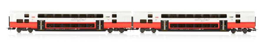 Jägerndorfer Collection JC16820 - H0 2-tlg Doppelstockwagen-Set Cityjet der ÖBB; Ep. VI - Wechselstrom
